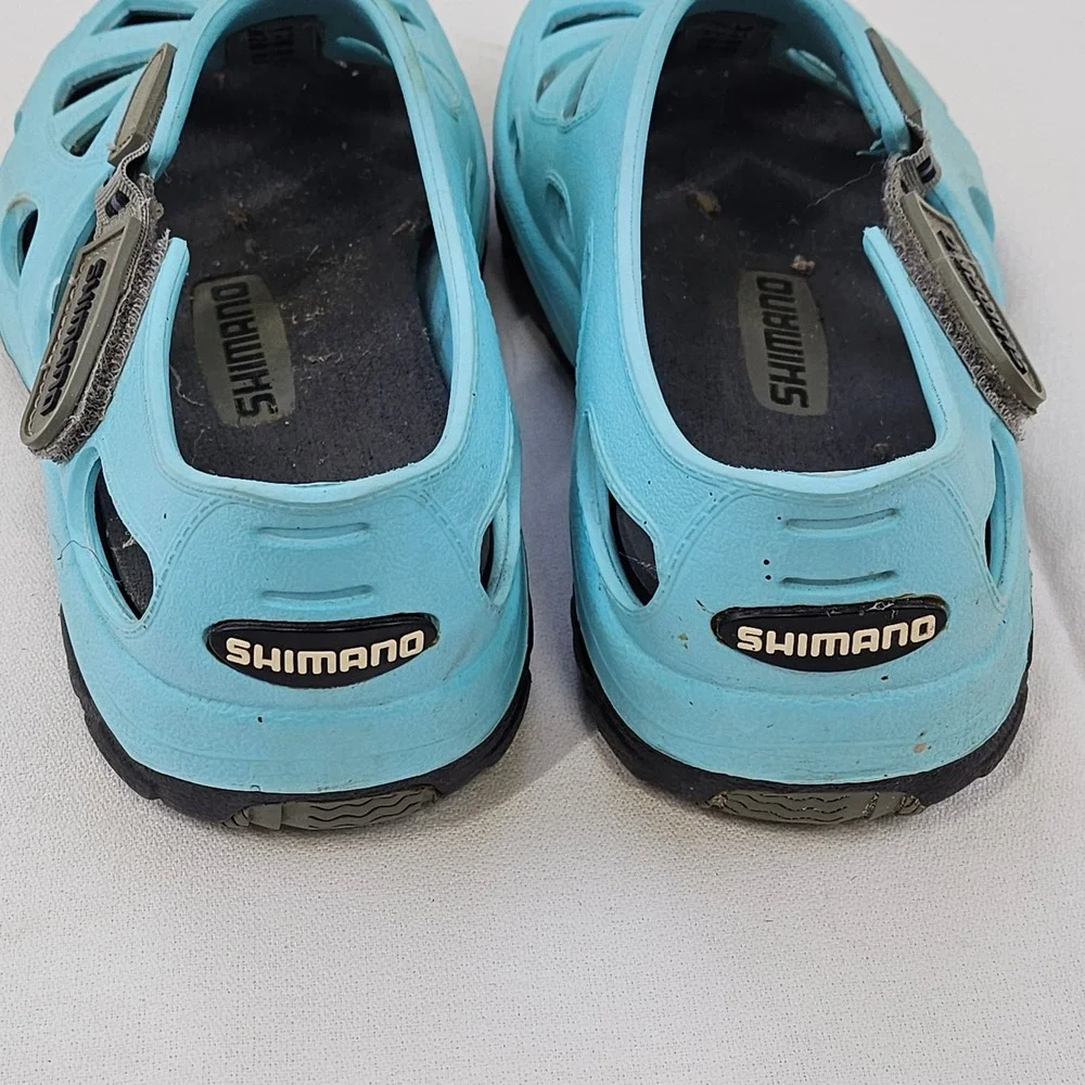 Shimano Evair Marine Shoes Light‎ Blue Fishing Boating Sandals Mens 5 Womens 7